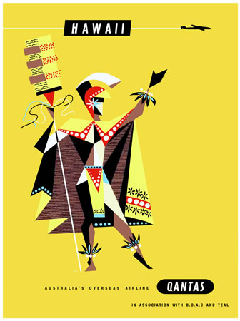 Qantas Hawaii Native in Costume by Harry Rogers